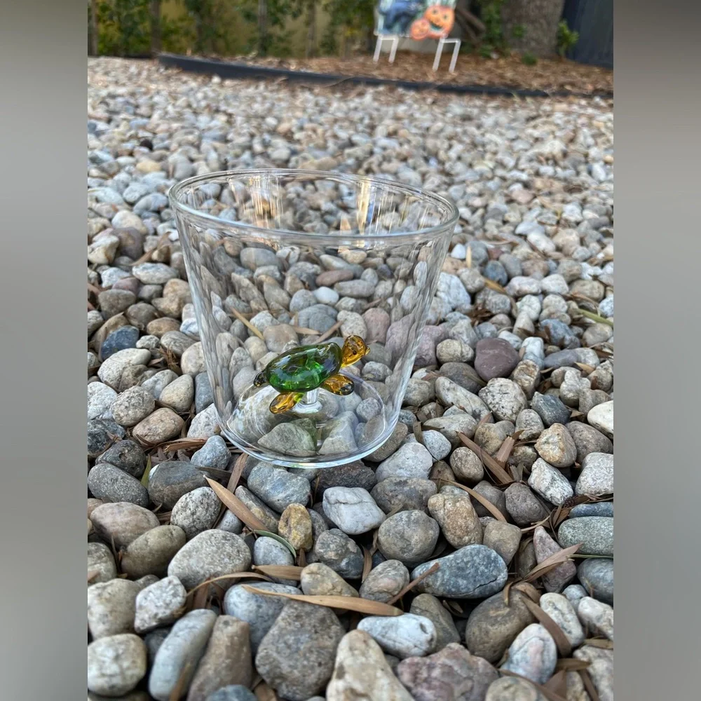 Handcrafted Glass Turtle Ornament for Reptile Habitats